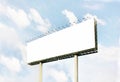 Blank white bill board on steel structure blue sky white cloud Royalty Free Stock Photo