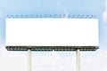 Blank white bill board on steel structure blue sky white cloud Royalty Free Stock Photo