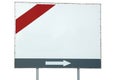 Blank white billboard red grey bar arrow isolated