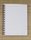 Blank white blue line paper realistic spiral notepad notebook on
