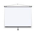 Blank white board, meeting projector screen, presentation display vector illustration Royalty Free Stock Photo