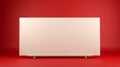 Blank White Board On Red Wooden Stand - Color-blocking Abstraction