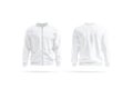 Blank white bomber jacket mockup, front and back view