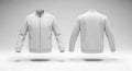 Blank White Bomber Jacket Mockup - Front and Back Views Royalty Free Stock Photo