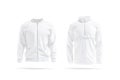 Blank white bomber and windbreaker mockup, front view