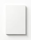 Blank white book cover closed notepad on clean background. Minimalist empty page mockup with soft shadow, template for text. Royalty Free Stock Photo