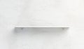 Blank white book shelf mockup mounted on wall Royalty Free Stock Photo