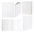 Blank white books isolated on white