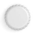 Blank white bottle cap isolated on white background with shadow