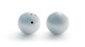 Blank white bowling ball mockup, front and back side view