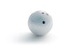 Blank white bowling ball mockup, front view, 3d rendering