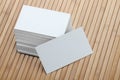 Blank White Business Card on Wooden Background Royalty Free Stock Photo