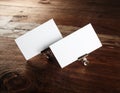 Blank white business cards Royalty Free Stock Photo