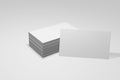 Blank white business cards on a white background without text .