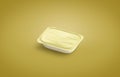 Blank white butter box mock up, isolated on yellow background