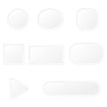 Blank white buttons set isolated on white background Royalty Free Stock Photo