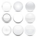 Blank White Buttons Royalty Free Stock Photo
