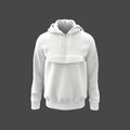 Blank white cagoule jacket mockup, front view Royalty Free Stock Photo