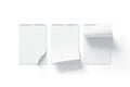 Blank white calendar mock up front view, curved corners set,