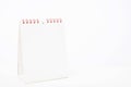 Blank white Calendar selective focus on red binders Royalty Free Stock Photo