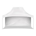 Blank white canopy tent with back wall mockup. Camping gazebo mock-up. Outdoor summer event instant shelter template