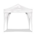 Blank white canopy tent vector mockup. Camping gazebo mock-up. Outdoor summer event portable booth template