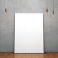 Blank white canvas with glowing light bulbs