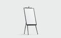 Blank white canvas stand on black easel mockup, isolated