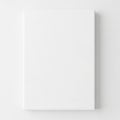 A blank white canvas with a subtle textured surface, positioned vertically on a plain Royalty Free Stock Photo