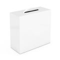 Blank White Cardboard Box Mockup with Plastic Handle. 3d Rendering Royalty Free Stock Photo