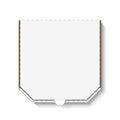 Blank white cardboard pizza box