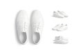 Blank white casual shoes mockup, different views