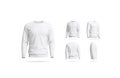 Blank white casual sweatshirt mock up, different views