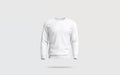 Blank white casual sweatshirt mock up, gray background