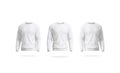 Blank white casual sweatshirt mockup, front and side view