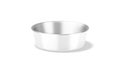 Blank white ceramic dog bowl with metallic mockup, side view