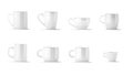 Blank white ceramic mug mock up set stand, looped rotation