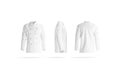 Blank white chef jacket with buttons mock up, different sides