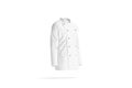 Blank white chef jacket with buttons mock up, side view