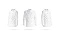 Blank white chef jacket with buttons mockup, front and side