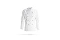 Blank white chef jacket with buttons mockup, front view