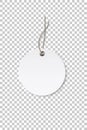 Blank white circle paper price tag isolated on transparent background Royalty Free Stock Photo