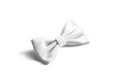 Blank white classic bow tie mockup lying, side view Royalty Free Stock Photo