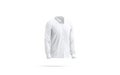 Blank white classic shirt mockup, side view