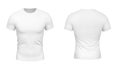 Blank white clean fitted t-shirt mockup, isolated, front and back side view mokcup. Royalty Free Stock Photo