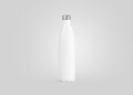 Blank white closed thermo sport bottle mockup, 3d rendering.