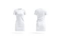 Blank white cloth dress mockup, front and back view