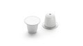 Blank white coffee capsule box mock up, isolated, side view