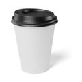 Blank white coffee paper cup isolated on white background. 3d endering mock up Royalty Free Stock Photo