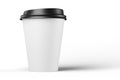 Blank white coffee paper cup isolated on white background. 3d rendering mock up Royalty Free Stock Photo